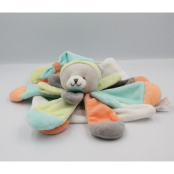 Doudou et compagnie plat ours bleu orange gris vert Collector pêche menthe