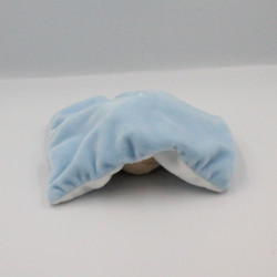 Doudou plat ours blanc bleu TOM & ZOE