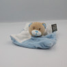 Doudou plat ours blanc bleu TOM & ZOE