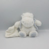 Doudou et compagnie hippopotame blanc bleu mouchoir