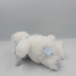 Doudou et compagnie hippopotame blanc bleu mouchoir