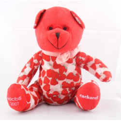 Doudou ours rouge fraises NOCIBE CACHAREL 2007