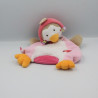 Doudou plat canard oiseau beige rose blanc Bon Voyage BABYSUN
