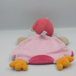 Doudou plat canard oiseau beige rose blanc Bon Voyage BABYSUN