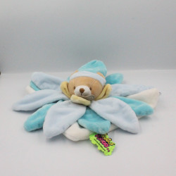 Doudou et compagnie collector ours fleur pétale bleu Tatoo