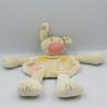 Doudou plat lapin beige rose orange jaune BABYSUN