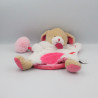 Doudou et compagnie marionnette chien blanc rose lovely fraise