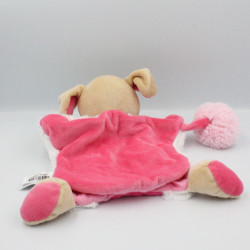 Doudou et compagnie marionnette chien blanc rose lovely fraise