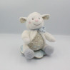 Doudou musical mouton blanc beige bleu laine NICOTO