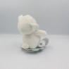 Doudou musical mouton blanc beige bleu laine NICOTOY