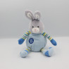 Doudou musical lapin bleu gris GIPSY