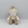 Doudou attache tétine ours marron beige NICOTOY