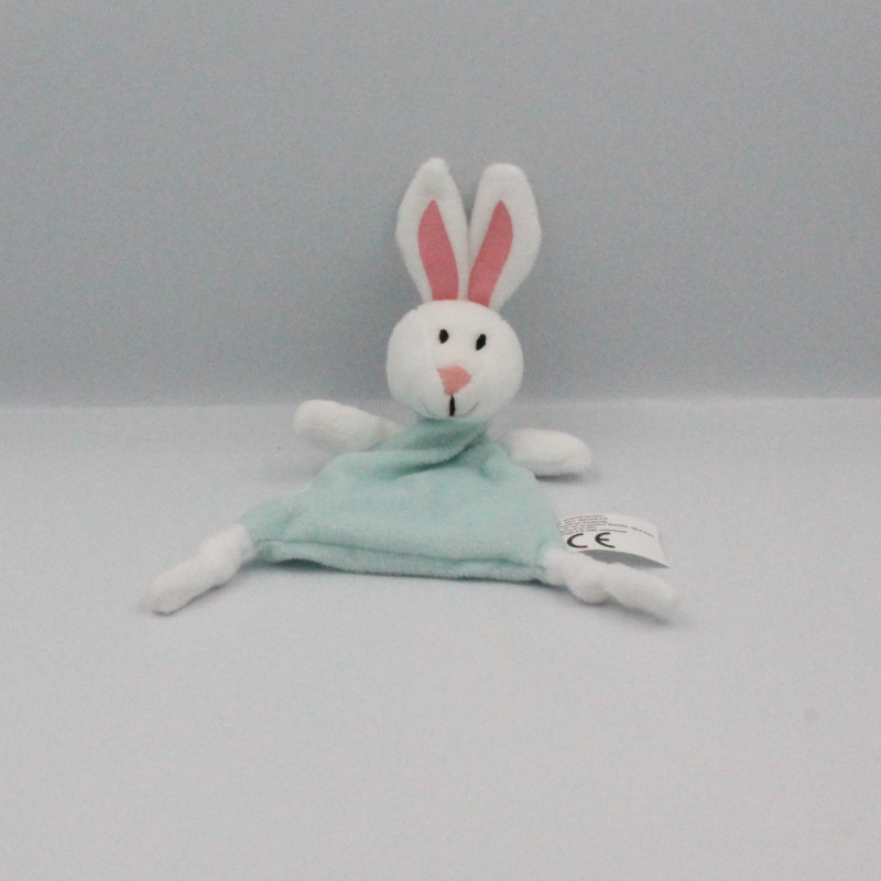 Doudou plat lapin bleu blanc GIPHAR