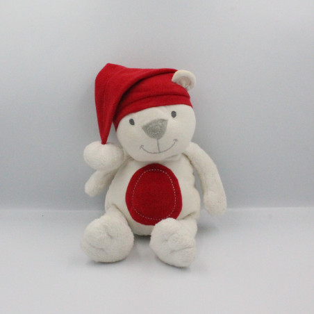 Doudou ours blanc rouge ORCHESTRA