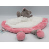 Doudou plat Hippopotame marron blanc rose Zoé BABY NAT