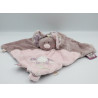 Doudou plat souris mauve rose fleurs Nina NOUKIE'S