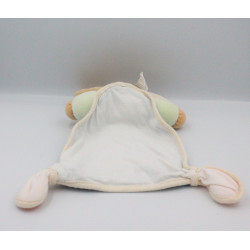 Doudou plat lapin bleu vert TAKINOU