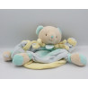 Doudou et compagnie marionnette ours bleu vert jaune menthe
