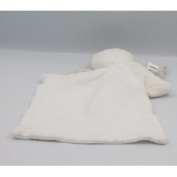 Doudou lapin ange blanc gris mouchoir BERLINGOT