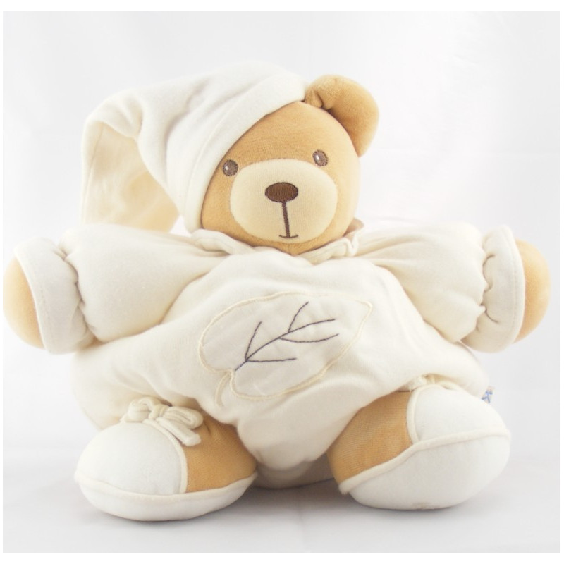 Doudou lapin patapouf écru beige feuille KALOO