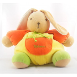 Doudou lapin jaune vert orange TAKINOU 