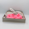 Doudou plat lapin plume rose framboise Lapinou KALOO 