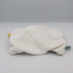 Doudou plat chien blanc beige rouge jaune bleu Diablotin BABY NAT