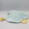 Doudou plat rond ours bleu vert jaune coeur NICOTOY