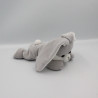 Doudou lapin gris blanc couché GIPSY