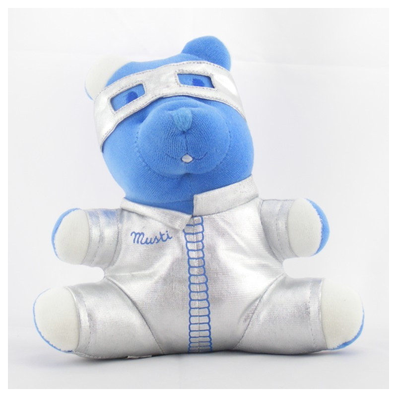 Doudou Ours bleu Musti Mustela