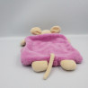 Doudou plat souris plume rose fushia KALOO