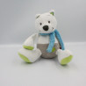 Doudou musical loup renard blanc gris vert bleu TEX BABY
