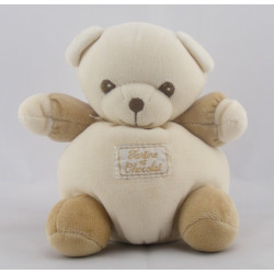 Doudou ours beige blanc imprimé ourson coeur TARTINE ET CHOCOLAT