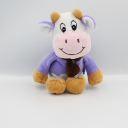 Doudou vache violet mauve écharpe marron MILKA