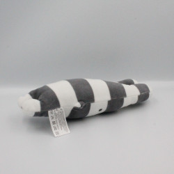 Doudou lapin rayé blanc gris ZEEMAN
