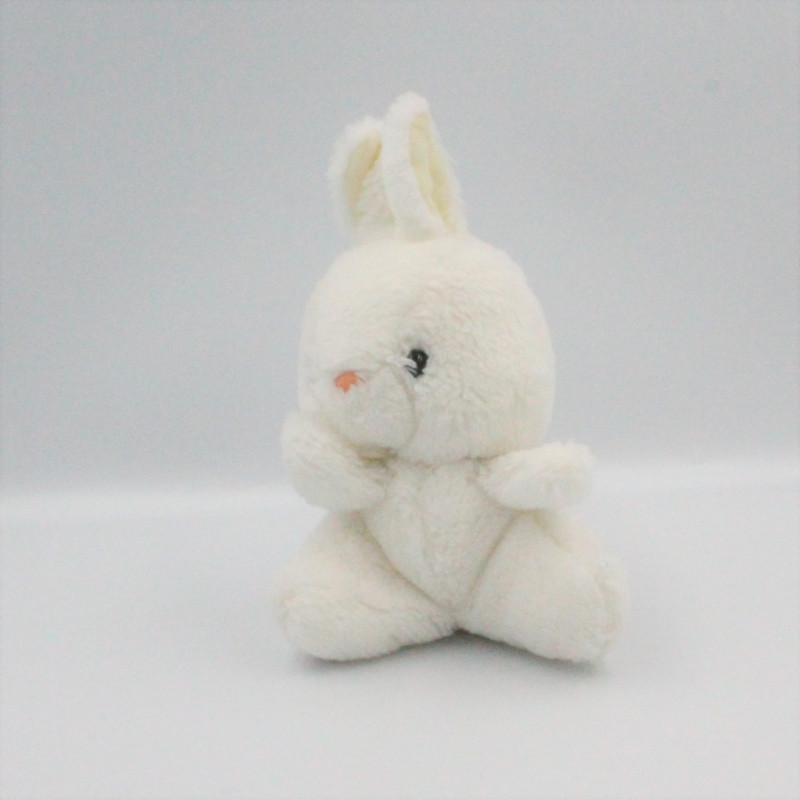 Ancienne peluche lapin blanc AJENA