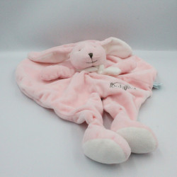 Doudou plat rond lapin rose Collection Layette BABY NAT