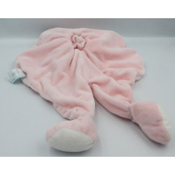 Doudou plat rond lapin rose Collection Layette BABY NAT