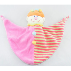 Doudou semi plat Clown multicolore couronne JOLLYBABY