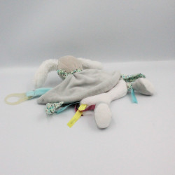 Doudou et compagnie plat chien blanc beige gris rose bleu anneau Toopi