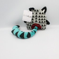 Doudou chat tigre gris rouge bleu KIMBALOO