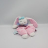 Doudou plat lapin rose blanc prune bleu Berry BABY NAT