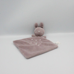 Doudou plat lapin rose violet prune NICOTOY