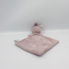 Doudou plat lapin rose violet prune NICOTOY