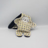 Doudou plat lapin bleu marine pois étoiles Double face CATIMINI