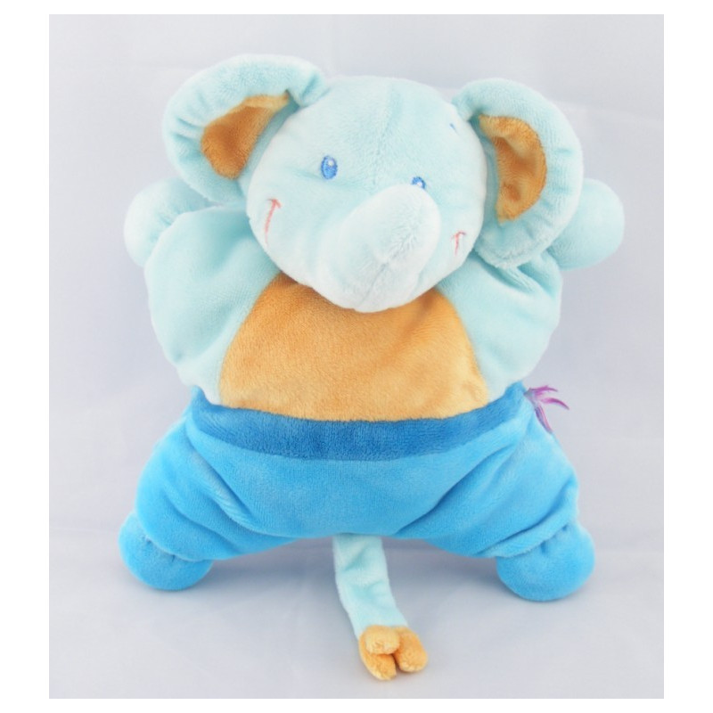 Doudou éléphant bleu POMMETTE