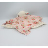 Doudou plat mouton blanc rose fleurs KATHE KRUSE