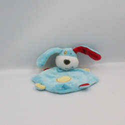 Doudou plat chien bleu rouge jaune KIMBALOO