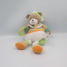 Doudou et compagnie pantin ours Tino blanc beige vert orange ALINEA