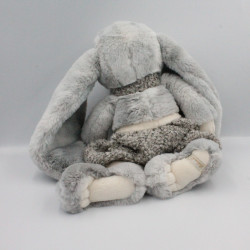 Peluche lapin gris blanc BUKOWSKI